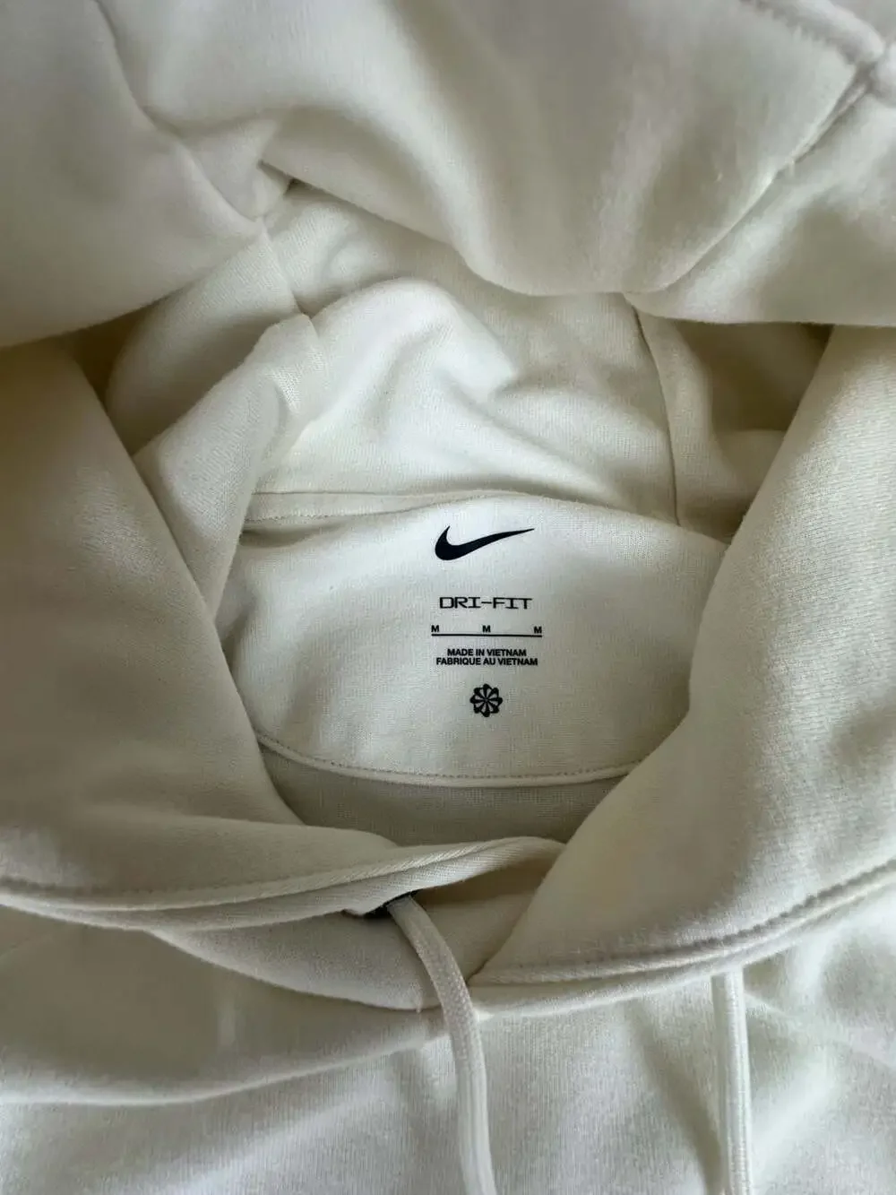 Nike Dri-Fit Mini Swoosh Cream Pullover Hoodie Men's Size Medium